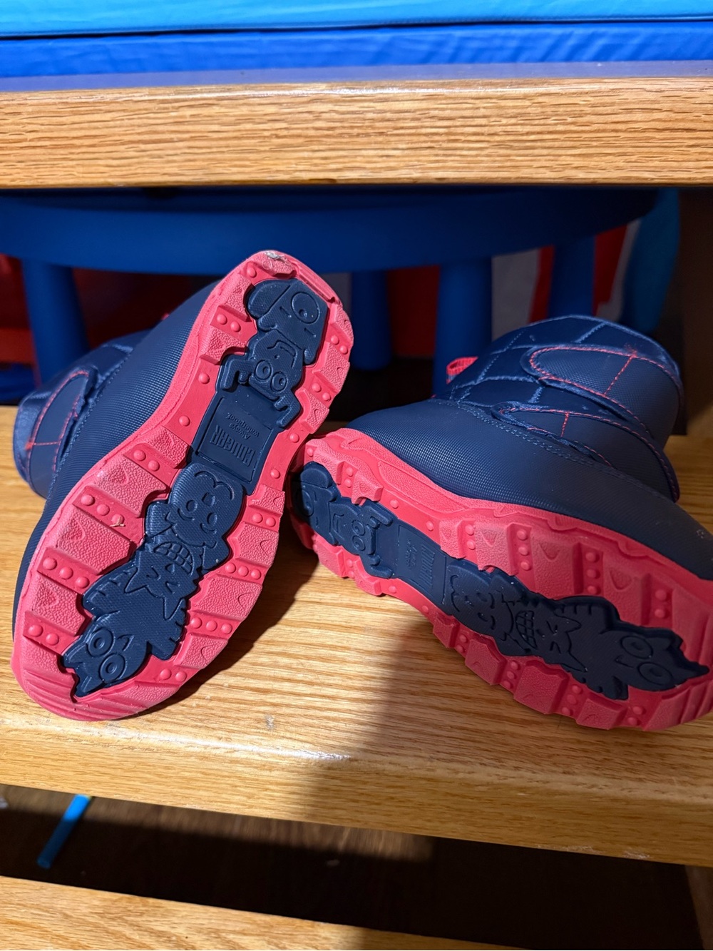 New Cougar Kids Navy and Red Winter Boots - Picture 3 of 6
